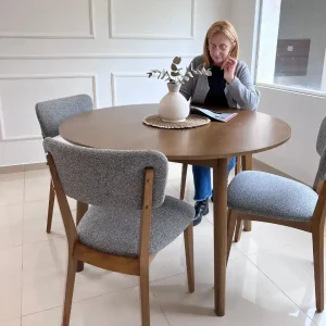 Mesa redonda nordica Katie 5 - SILVINA C MUEBLERIA DECORACION