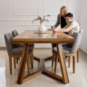 Juego comedor madera petiribí ginger - SILVINA C MUEBLERIA DECORACION