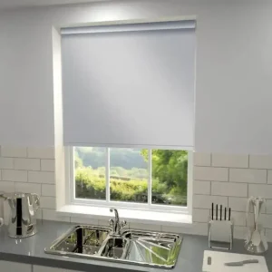 Cortina Roller Black Out color gris a medida - SILVINA C