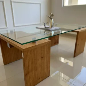 Mesa ratona madera vidrio Atlantic - SILVINA C