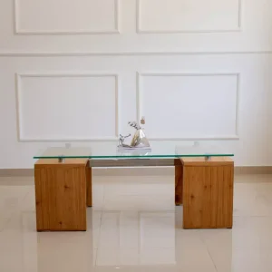 Mesa ratona madera vidrio Ártico - SILVINA C 4