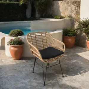 Sillón exterior Jardín rattán natural black Kensel - SILVINA C (1)