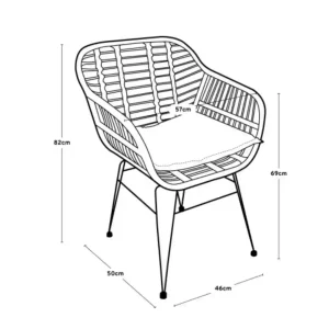 Sillón exterior Jardín rattán natural black Kensel - SILVINA C 7