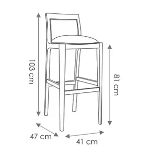Medidas Banqueta desayunador alta madera Moderna Essen - SILVINA C MUEBLERIA DECORACION 2