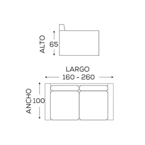 Medidas Sillón living Moderno 2 y 3 cuerpos MC - SILVINA C 24