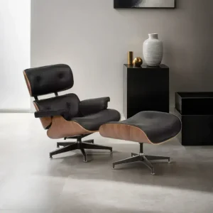 Sillón individual Moderno reclinable Walnut Black Miller - SILVINA C