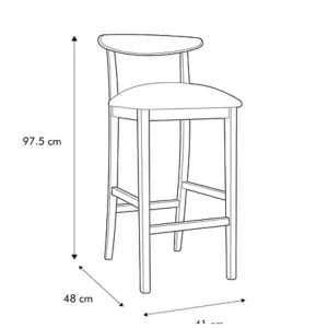 Medidas Banqueta alta madera desayunador Nórdica Ken - SILVINA C
