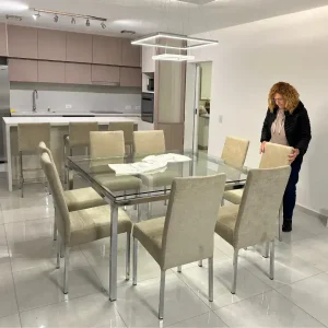 Mesa cuadrada Moderna comedor Vidrio California - SILVINA C