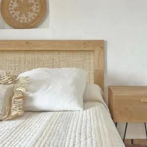 Respaldo Cama Madera Rústico Arpillera Tom - SILVINA C 3