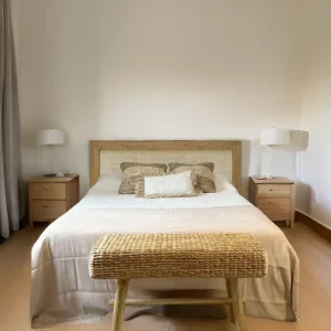 Respaldo Cama Flotante Madera Rústico Arpillera Tom - SILVINA C