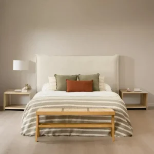 Respaldo Moderno Tapizado Liso Pestañas Alicia - SILVINA C