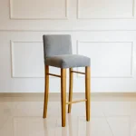 Banqueta Alta Desayunador Tapizada Madera Bruma