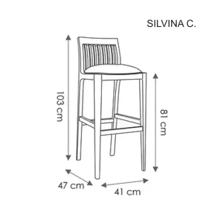 Banqueta alta desayunador madera varillada Essen - SILVINA C 9