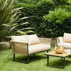 Juego jardín exterior Ratán acero Alicante - SILVINA C 1