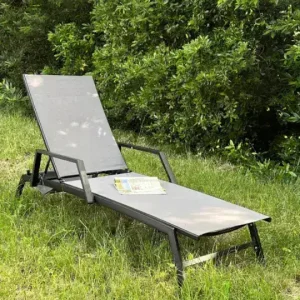 Reposera 5 posiciones apoyabrazos Hierro Black Nira - SILVINA C