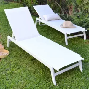 Reposera Aluminio 5 Posiciones pileta White Figo - SILVINA C 1