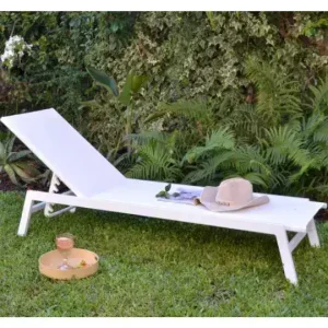 Reposera Aluminio 5 Posiciones pileta White Figo - SILVINA C