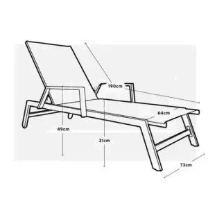 Reposera Aluminio apoyabrazos 5 posiciones X2 Dark Grey Nisa - SILVINA C 4