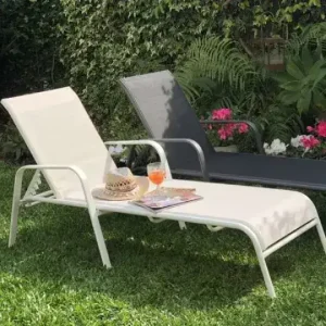 Reposera pileta 5 posiciones apoyabrazos Hierro Silver Hansel - SILVINA C 8