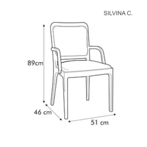 Silla puntera cabecera apoyabrazos madera Lulú - SILVINA C 6