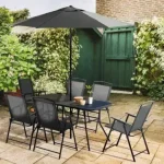 Juego Jardín Comedor Exterior Set Hierro Dijón