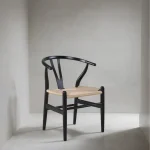 Silla Nórdica Comedor Madera Kraft Black Wishbone