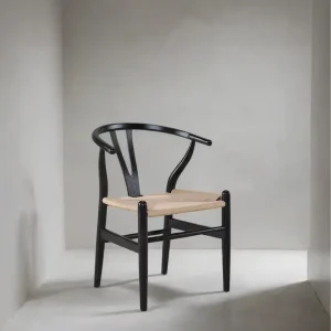 Silla Nórdica comedor madera Kraft Black Wishbone - SILVINA C