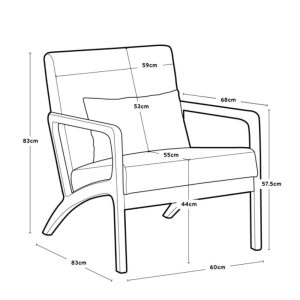 Sillón 1 Cuerpo Individual Nórdico Madera Bee - SILVINA C 18