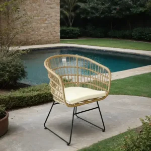 Sillón exterior jardín rattán acero Puka - SILVINA C