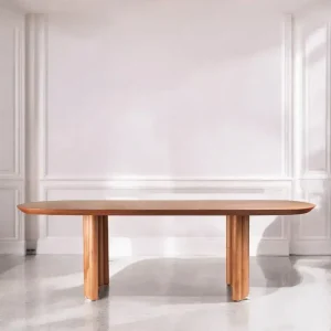 Mesa comedor ovalada madera varillada Versalles - SILVINA C