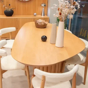 Mesa madera comedor ovalada varillada Zafira - SILVINA C