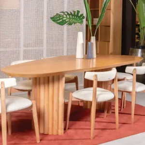 Mesa madera comedor ovalada varillada Zafira - SILVINA C 4