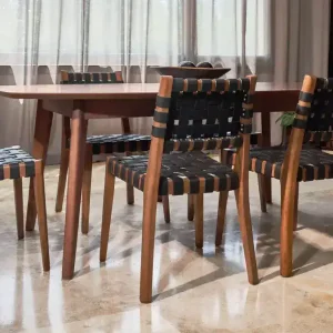 Silla comedor madera Rústica Cuero Santa - SILVINA C 1