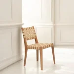 Silla comedor madera Rústica Cuero Santa