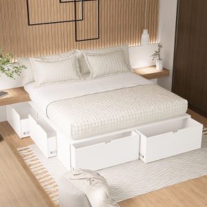 Cama 1 plaza y media cajones funcional 1,40 Plus Fred - SILVINA C 423