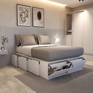 Cama 2 plazas King cajones funcional 2,00 Icon - SILVINA C (9)
