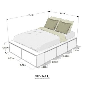 Cama 2 plazas cajones 1,40 Icon - SILVINA C (19)