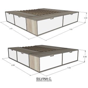 Cama 2 plazas cajones funcional 1,60 Plus Fred - SILVINA C (6)