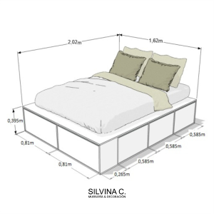 Cama 2 plazas cajones funcional 1,60 pro Ada - SILVINA C 12 (7)
