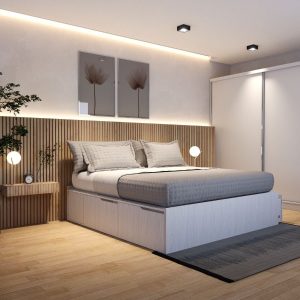 Cama box dos plazas cajones funcional extensible Dot - SILVINA C (13)