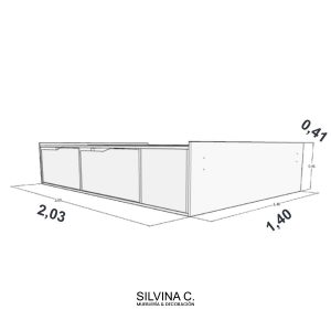 Cama box dos plazas cajones funcional extensible Dot - SILVINA C (16)