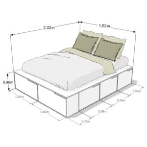 Cama dos plazas cajones funcional 1,60 Icon - SILVINA C (19)
