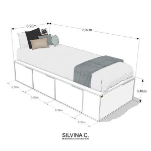 Cama una plaza cajones funcional Dia - SILVINA C (13)