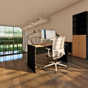 Escritorio Moderno PC Melamina 2 cajones Kia - SILVINA C 1 (1)