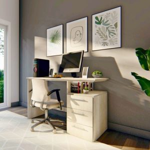 Escritorio PC oficina Moderno Melamina 3 cajones Elo - SILVINA C (2)