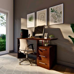 Escritorio PC oficina Moderno Melamina 3 cajones Elo - SILVINA C (4)