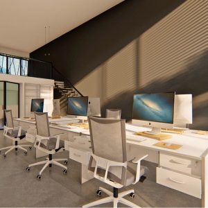 Escritorio PC oficina Moderno Melamina 4 cajones Gan (9)