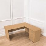 Escritorio Esquinero L Moderno Cajones Gina