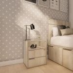 Mesa luz Melamina Moderno 2 cajones Lopy