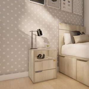 Mesa luz Melamina Moderno 2 cajones Lopy - SILVINA C (14)